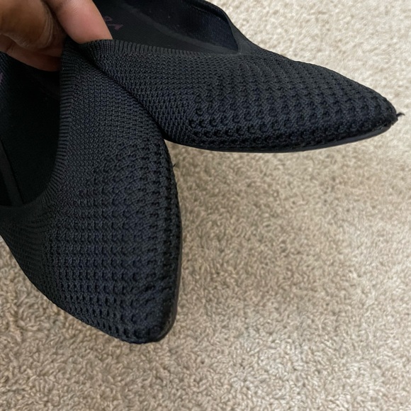 Serra Women's Ribbed Knit Pointed Toe Black Flats casual size 8 - Picture 6 of 9